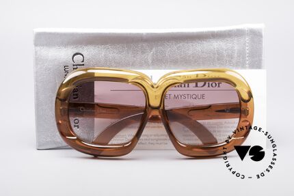Christian Dior D10 Riesige 70er Brille, grandioses Farbkonzept (Verlauf von Orange zu Rot), Passend für Damen