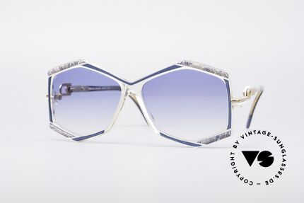 Cazal 180 80er Designerbrille, sechseckige Cazal Designersonnenbrille von 1987, Passend für Damen