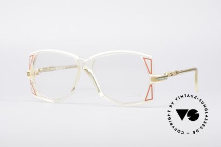 Cazal 172 Kristallklare 80er Brille, seltene Cazal-Designer Damenbrille aus den 1980ern, Passend für Damen