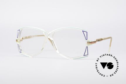 Cazal 172 Kristallklare 80er Brille, seltene Cazal-Designer Damenbrille aus den 1980ern, Passend für Damen