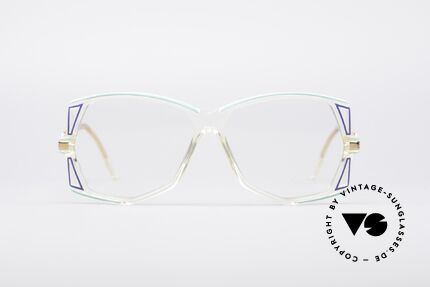 Cazal 172 Kristallklare 80er Brille, kristallklarer Rahmen mit grandiosen Farb-Akzenten, Passend für Damen