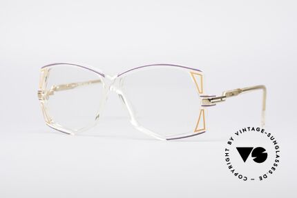 Cazal 172 Kristallklare 80er Brille, seltene Cazal-Designer Damenbrille aus den 1980ern, Passend für Damen