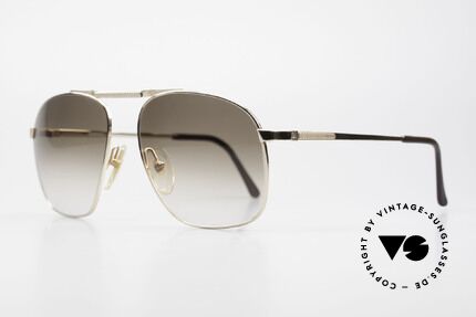 Dunhill 6046 Alte 80er Luxus Herrenbrille, vergoldeter Rahmen mit CR39 Gläsern in braun-Verlauf, Passend für Herren