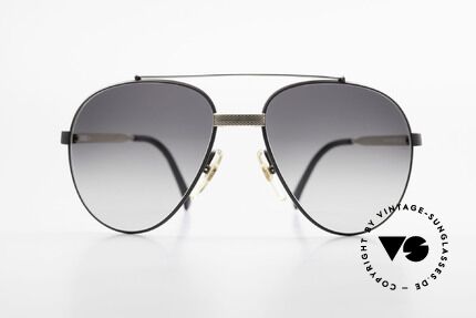 Dunhill 6023 80er Luxus Sonnenbrille Herren, schwarz verchromt mit vergoldeten Elementen, Passend für Herren