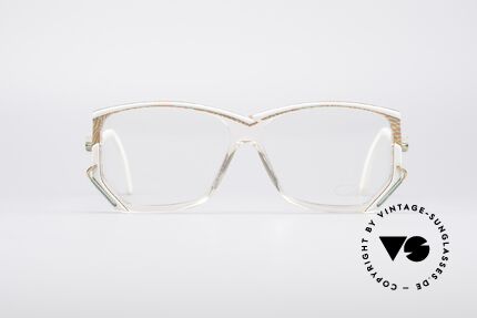 Cazal 197 80er Vintage Designerbrille, transparenter Rahmen mit tollen Farbkompositionen, Passend für Damen