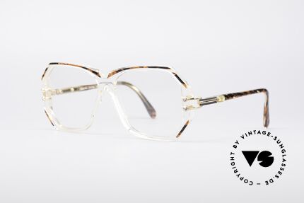 Cazal 169 Vintage Designer Brille, kristallklare Fassung mit Umrandungen in "Wurzelholz", Passend für Damen