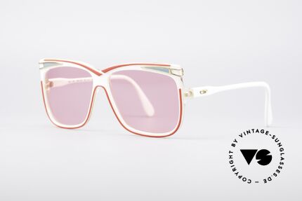 Cazal 168 Pinke 80er Sonnenbrille, Rahmen in weiss-rot mit pinken Gläsern, 100% UV, Passend für Damen Cazal 168 Pinke 80er Sonnenbrille, Rahmen in weiss-rot mit pinken Gläsern, 100% UV, Passend für Damen