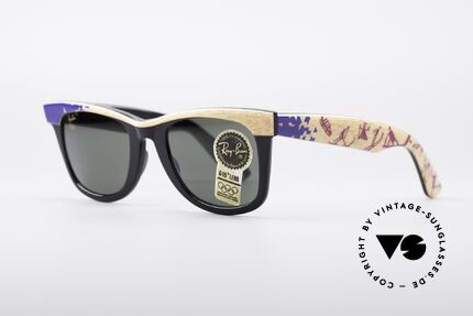Ray Ban Wayfarer I Olympia 1994 Lillehammer, Bausch & Lomb Qualitätsgläser (100% UV-Schutz), Passend für Herren und Damen Ray Ban Wayfarer I Olympia 1994 Lillehammer, Bausch & Lomb Qualitätsgläser (100% UV-Schutz), Passend für Herren und Damen