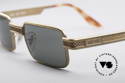 Ray Ban Undercurrent Metal Gold Rectangle, legendäre Bausch&Lomb G-15 Mineralgläser, 100% UV, Passend für Herren und Damen