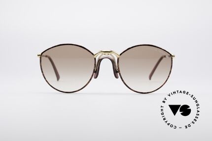 Porsche 5638 Echt 90er Vintage Brille, edel lackierte Metallfassung mit Sattelsteg aus Leder, Passend für Herren und Damen