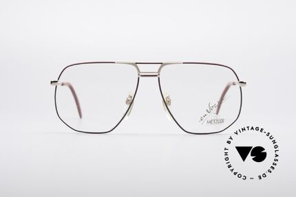 Metzler 0891 80er En Vogue Brille, markant-männliche Brillenform in rotbraun-weinrot, Passend für Herren