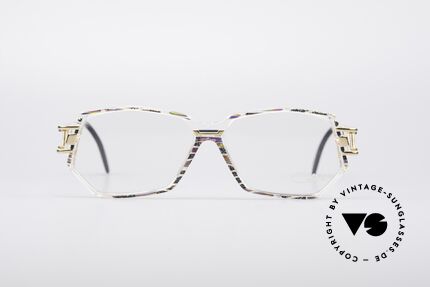 Cazal 359 90er HipHop Style Brille, markante Rahmenform & bemerkenswertes Farbkonzept, Passend für Damen