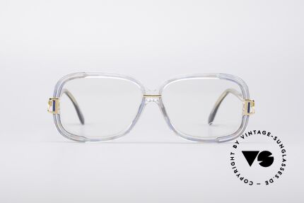Cazal 320 80er West Germany Brille, transparenter Rahmen mit einem 'patchwork' Muster, Passend für Damen