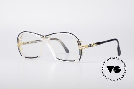 Cazal 314 80er True Vintage Brille, kristall/ blau-grau marmorierte Rahmengestaltung, Passend für Damen