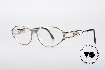 Cazal 356 90er Vintage Designerbrille, CAZAL Farb-Bezeichnung: lachs-türkis floral / kristall, Passend für Damen