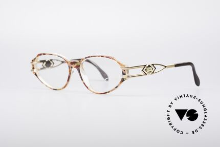 Cazal 356 90er Vintage Designerbrille, schlichte CAZAL Muster-Bezeichnung: blaurot / kristall, Passend für Damen