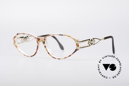 Cazal 356 90er Vintage Designerbrille, schlichte CAZAL Muster-Bezeichnung: blaurot / kristall, Passend für Damen