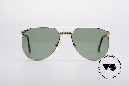 Alpina M42 80er Designer Sonnenbrille, bicolorer (gold-silber) Rahmen mit tollem Muster, Passend für Herren