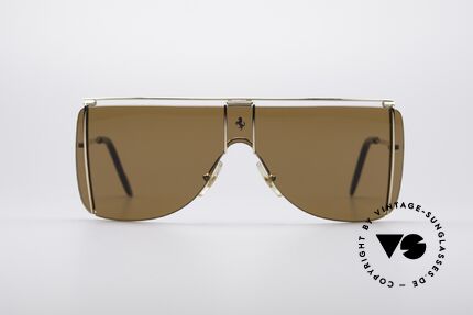 Ferrari F20 90er Sport Sonnenbrille, Panorama-Scheibe für ideale 'Rundumsicht', Passend für Herren