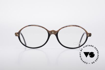 Cazal 328 Rund Ovale Vintage Fassung, dezent koloriert in schwarz/braun-marmoriert, Passend für Damen