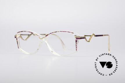 Cazal 369 90er Vintage No Retro Brille, CAZAL Farbcode 824: kristall / flieder-fuchsia / gold, Passend für Damen