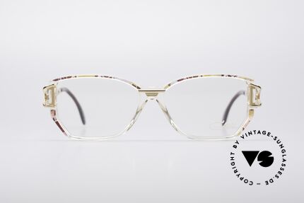 Cazal 367 90er Vintage Brille No Retro, Damen-Brillenfassung mit sehr dezenten Farb-Akzenten, Passend für Damen
