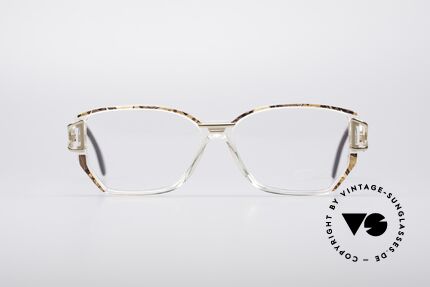 Cazal 367 90er Vintage Brille No Retro, Damen-Brillenfassung mit sehr dezenten Farb-Akzenten, Passend für Damen