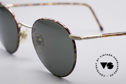 Giorgio Armani 186 Vintage Sonnenbrille Panto, elegante Farbkombination aus kastanienbraun & gold, Passend für Herren