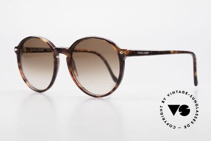 Giorgio Armani 325 Vintage Panto Sonnenbrille, schlichtes Farbmuster in dunklem Schildpatt / braun, Passend für Herren