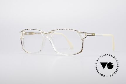Cazal 371 No Retro Brille Echt Vintage, transparenter Rahmen mit einem honig-perlmutt Muster, Passend für Herren und Damen