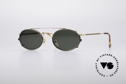 Giorgio Armani 131 Brille Mit Sonnenclip, ovale GIORGIO ARMANI vintage Designer-Sonnenbrille, Passend für Herren und Damen