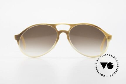 Bugatti 7343 Echt Büffelhorn Sonnenbrille, kostbare vintage BUGATTI Sonnenbrille in Größe 54-16, Passend für Herren