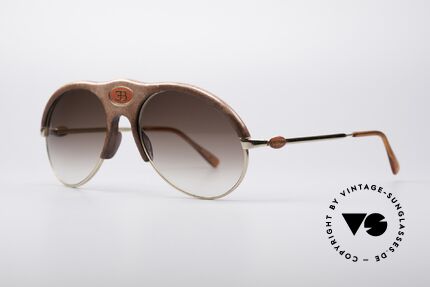 Bugatti 64752 70er Leder Sonnenbrille, ideales Modell für den aparten Gentleman (Gr. XL), Passend für Herren