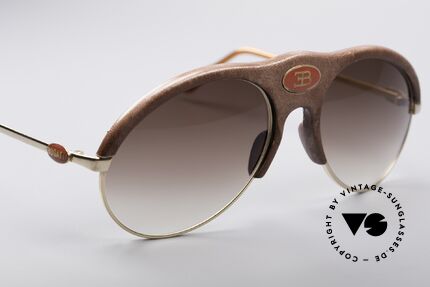 Bugatti 64752 70er Leder Sonnenbrille, KEINE Retrosonnenbrille; ein 40 Jahre altes Original, Passend für Herren