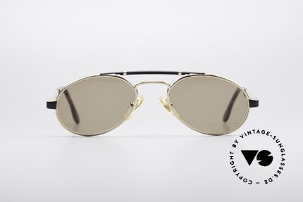 Bugatti 16941 80er Luxus Sonnenbrille, detailreiches Design in gold/schwarz, made in France, Passend für Herren