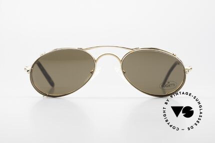 Bugatti 23407 Herrenbrille mit Sonnenclip, hoher Komfort und Passform durch Federgelenke, Passend für Herren