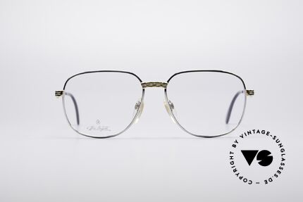 Bugatti EB500 Klassische Luxus Fassung, zeitlose Brille mit silber/gold Muster (XL Größe), Passend für Herren