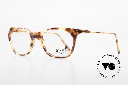 Persol 09194 Klassische Vintage Brille 90er, tolles Rahmenmuster (wie Bernstein / Schildpatt), Passend für Damen