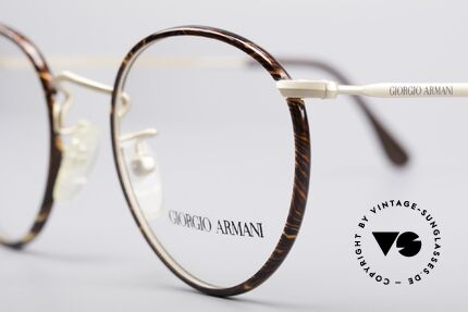 Giorgio Armani 112 90er Panto Fassung, elegante Farbkombination (kastanienbraun und gold), Passend für Herren