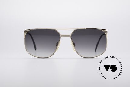 Gucci 1203 90er Designer Sonnenbrille, vergoldete Metall-Fassung mit schwarzen Streifen, Passend für Herren und Damen