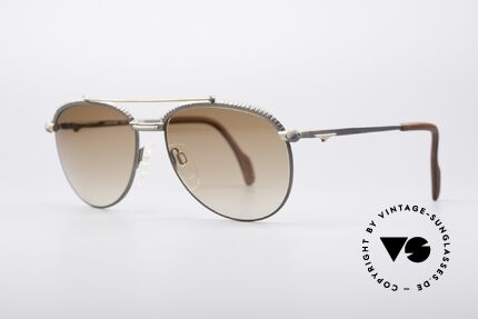 Longines 0161 80er Luxus Sonnenbrille, Bügelenden sind beispielsweise mit Leder überzogen, Passend für Herren