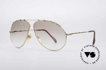 Zollitsch Marquise Seltene Vintage Brille, sehr stilvolle goldene Fassung mit silbernen Nieten, Passend für Herren