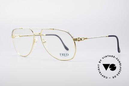 Fred America Cup Luxus Juwelier Brille, einmalige Designersonnenbrille aus den 80er Jahren, Passend für Herren