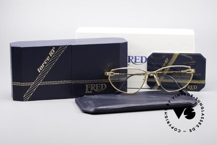 Fred Alize Luxus M Brillenfassung, mit original Fred Verpackung: Box, Lederetui, Zertifikat, Passend für Damen
