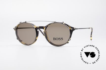 BOSS 5192 Sonnenclip Panto Brille 90er, klassische vintage Designer-Sonnenbrille von BOSS, Passend für Herren