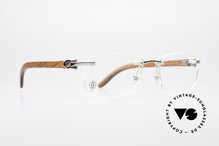 Cartier Paglia Randlose Luxus Holzbrille, eine Kombination aus Qualität, Luxus & Individualität, Passend für Herren