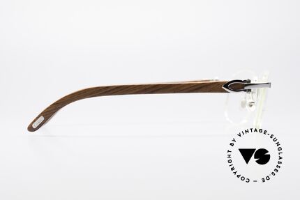 Cartier Paglia Randlose Luxus Holzbrille, ungetragen, in Größe 55-19 und mit Platin-Legierung, Passend für Herren