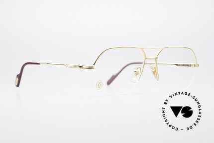Cartier Orsay Halbrand Luxus Herrenbrille, 22kt vergoldet (wie alle Cartier vintage Modelle), Passend für Herren