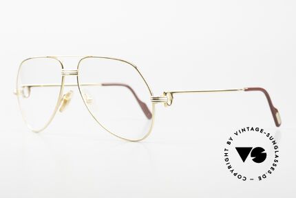 Cartier Vendome LC - M Luxus Aviator Brille 22kt, dieses Modell mit LC-Dekor in MEDIUM Gr. 59-14, 140, Passend für Herren