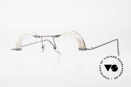 B. Angeletti Schwärmer Echthorn Vintage Brille 1994, kostbare vintage Brillenfassung von Barbara ANGELETTI, Passend für Herren und Damen